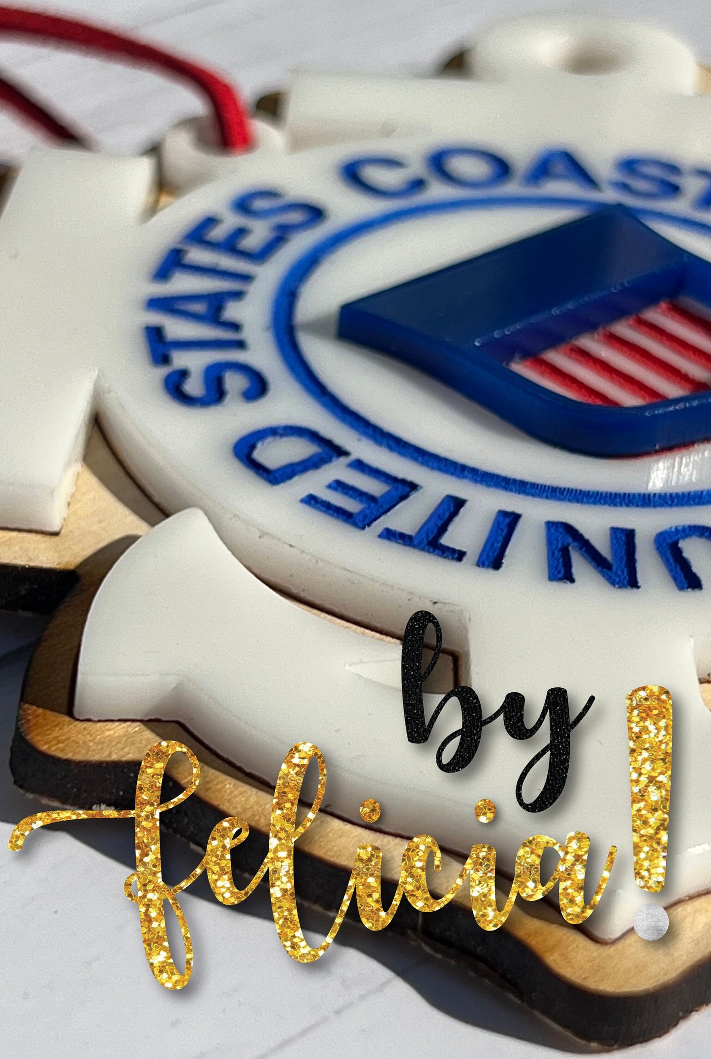 Military Christmas Ornament: Laser Cut Wood & Acrylic - USMC, Navy, Army, Air Force, Coast Guard