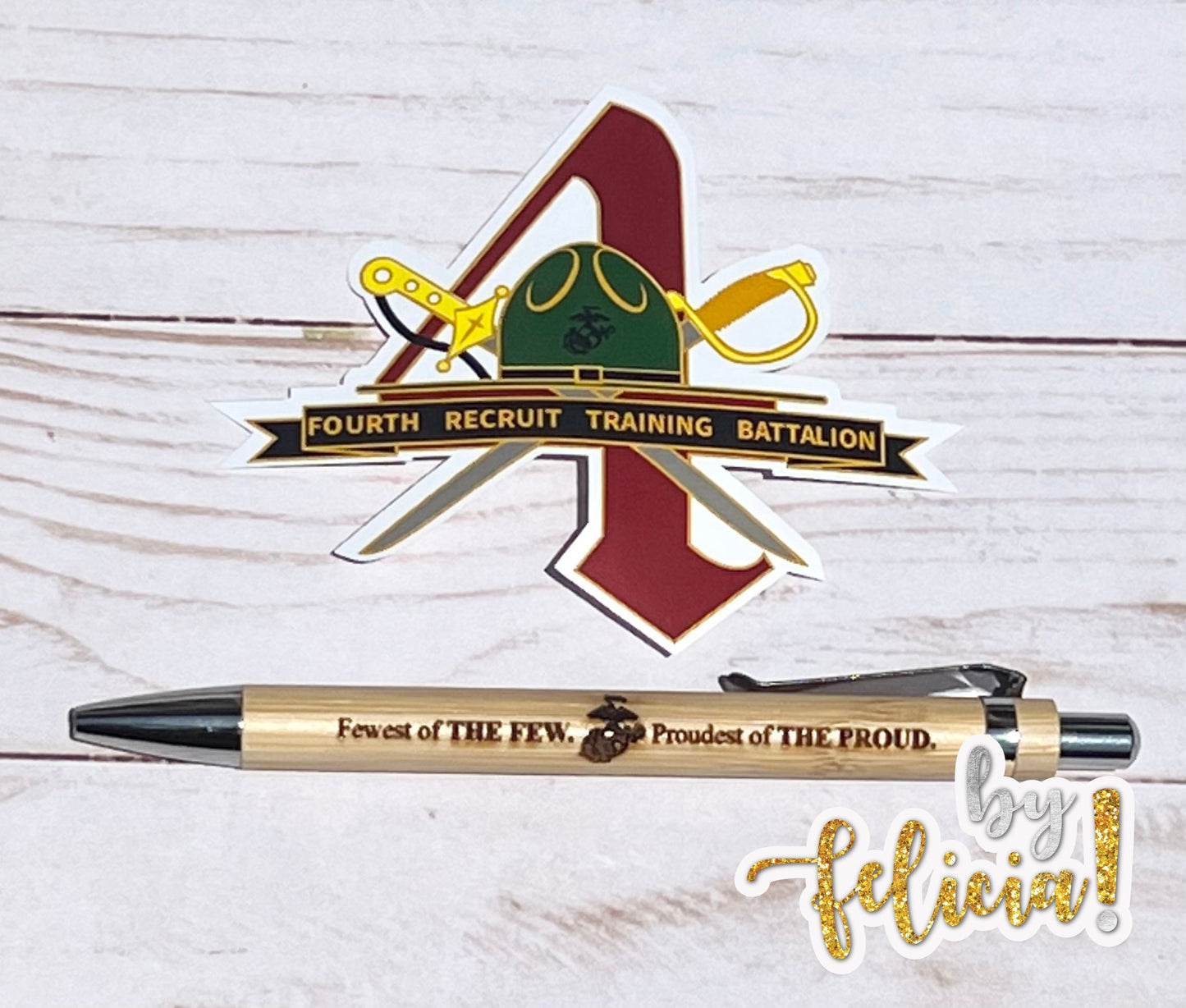 4th Battalion USMC Sticker: Women Marine Veteran, Parris Island, USMC License #286-23