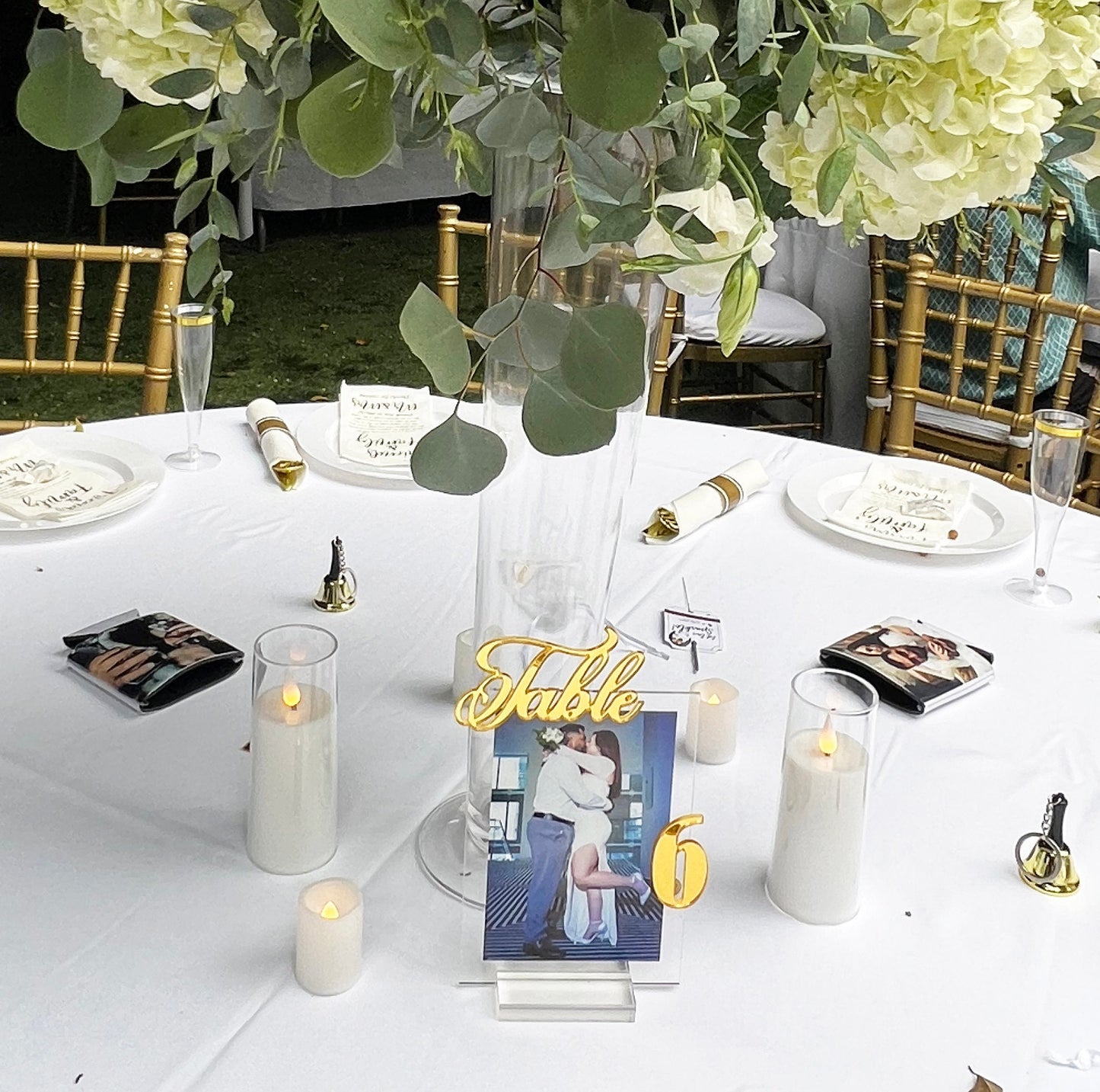 Arched Wedding Table Numbers: Mirrored Acrylic Table Decor