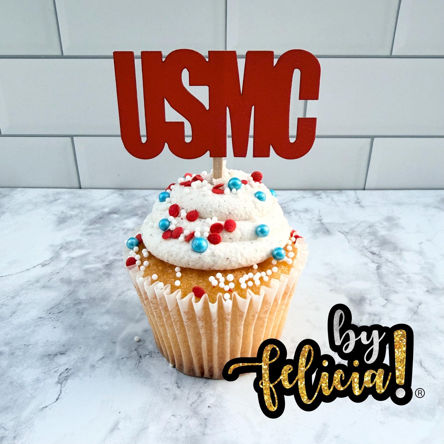 Marines Cupcake Topper | USMC Cupcake Topper | Marines cake topper | Marine Corps Birthday | Marines Party Decoration | USMC License #286-23
