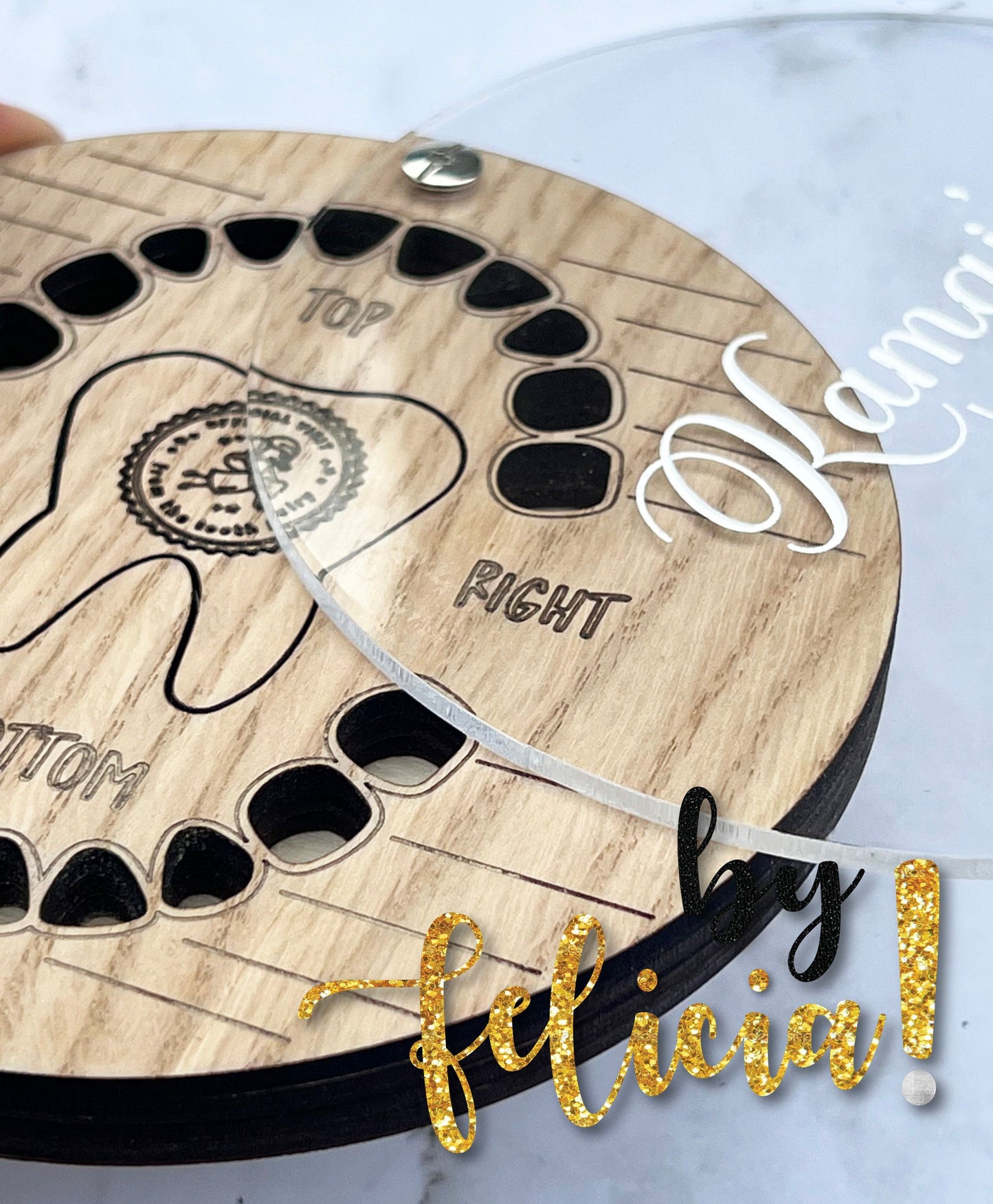 Personalized Wooden Tooth Fairy Box: Red Oak Baby Teeth Keepsake