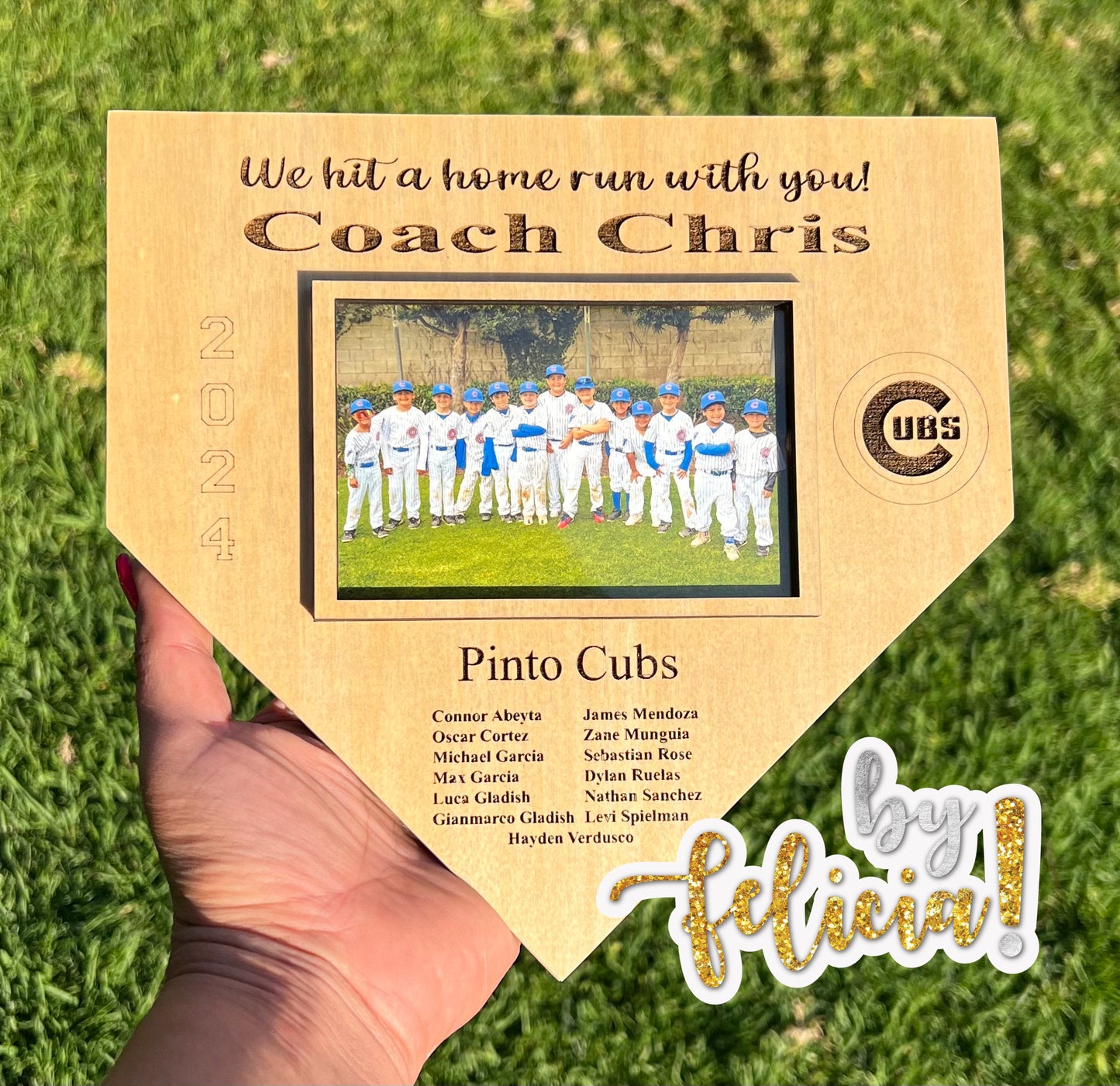 Personalized Baseball Coach Gift: Engraved Photo Frame