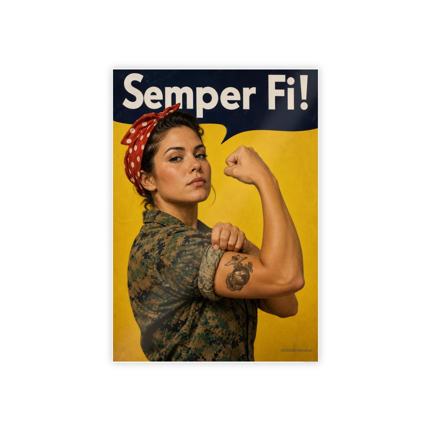 Female Marine Semper Fi Poster, No High and Tight But Ready to Fight Poster, Female Marine Wall Art