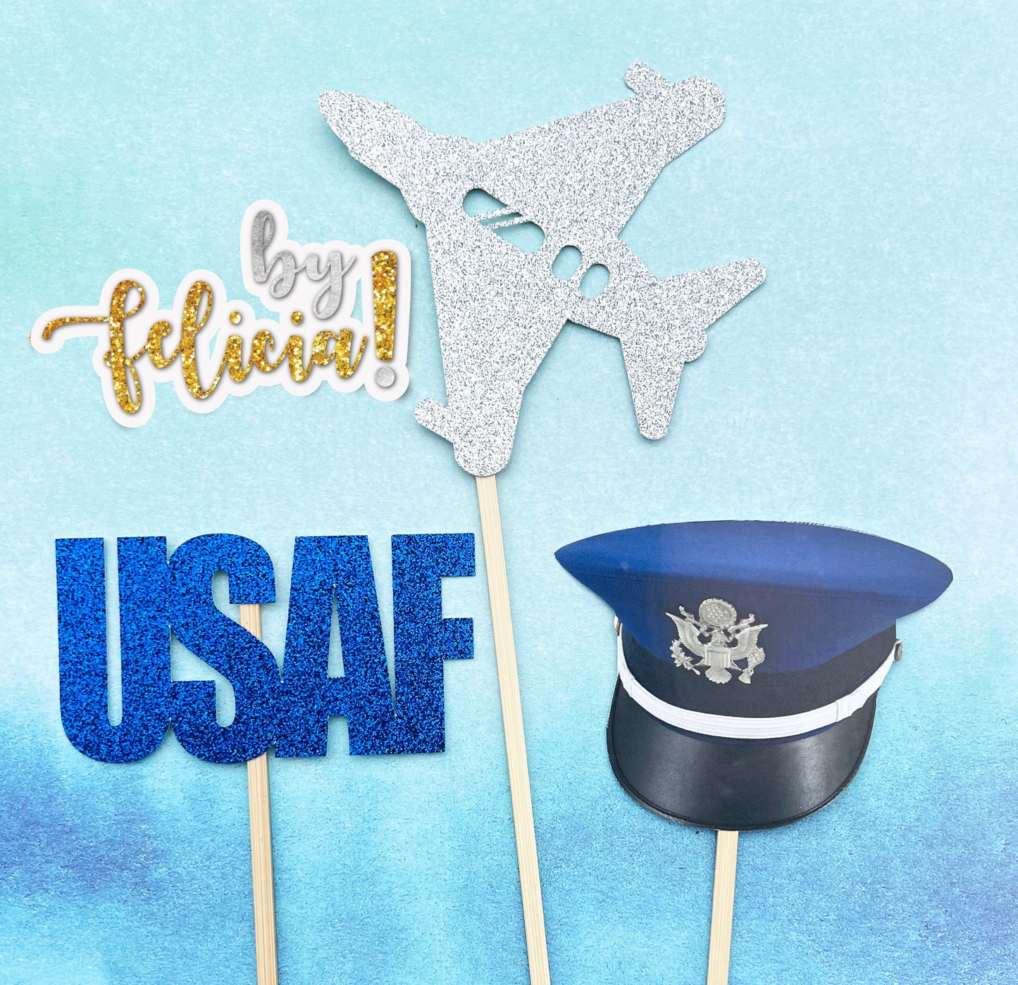 Air Force Party Centerpiece Sticks: Graduation, Boot Camp, Retirement